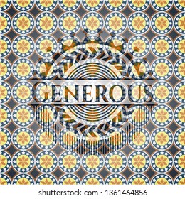 Generous arabesque emblem background. arabic decoration.