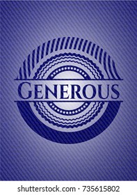 Generous badge with jean texture