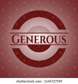 Generous badge with red background