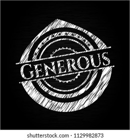 Generous chalk emblem written on a blackboard