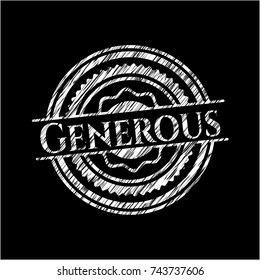 Generous chalkboard emblem on black board