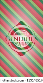 Generous christmas colors emblem.