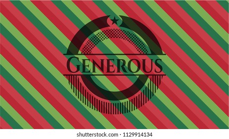 Generous christmas emblem background.
