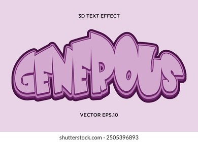 "Generous" creative 3d text effect design