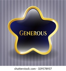 Generous gold emblem or badge