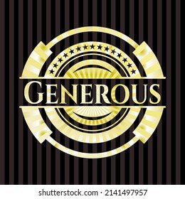 Generous golden emblem. Vector Illustration. Detailed. 