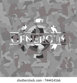 Generous grey camouflage emblem