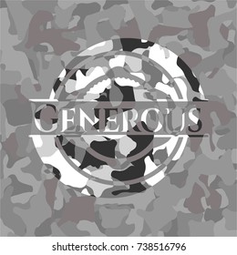 Generous grey camouflaged emblem