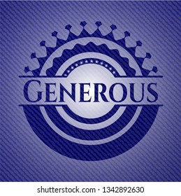 Generous jean or denim emblem or badge background