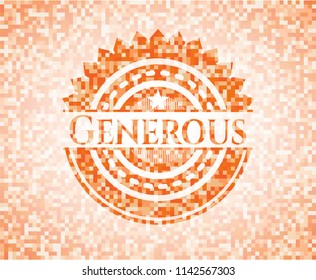 Generous orange mosaic emblem