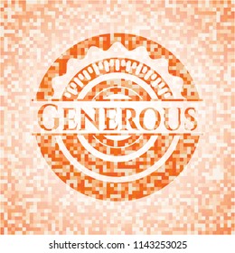 Generous orange mosaic emblem