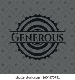 Generous realistic dark emblem. Vector Illustration. Detailed.