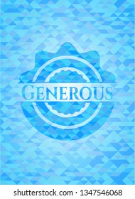 Generous realistic light blue mosaic emblem
