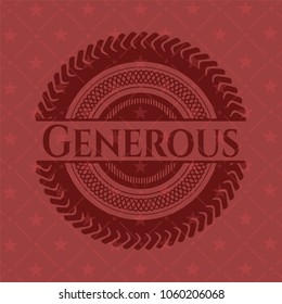 Generous red emblem. Vintage.