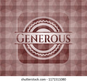 Generous red seamless geometric badge.