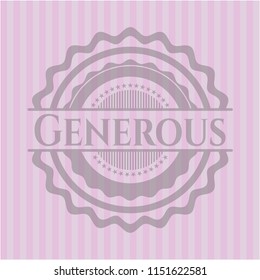 Generous retro pink emblem