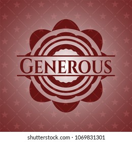 Generous retro red emblem
