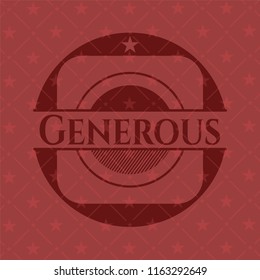 Generous retro red emblem