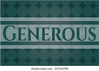 Generous retro style card or poster