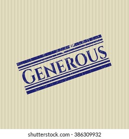 Generous rubber stamp with grunge texture