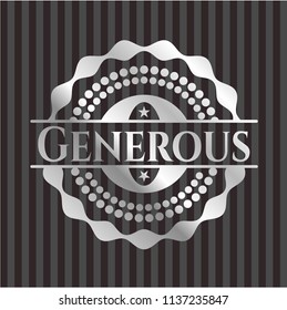 Generous silvery emblem or badge