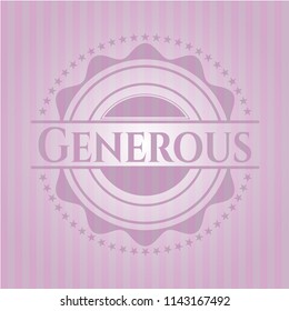 Generous vintage pink emblem