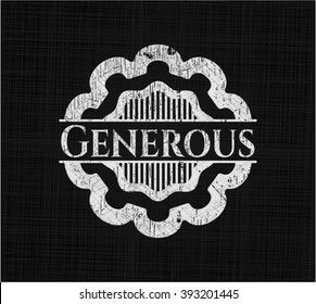Generous written on a chalkboard