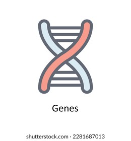 Genes Vector   Fill outline Icons. Simple stock illustration stock