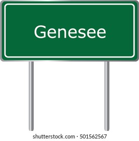 Genesee , Idaho , road sign green vector illustration, road table, USA city