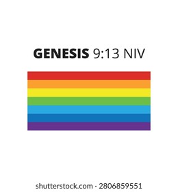 Genesis 9:13 NIV Bible Verse with Minimalist Rainbow Vector