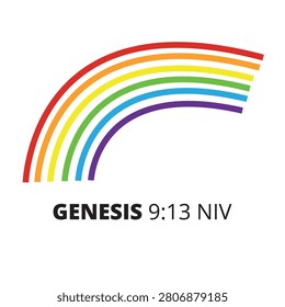 
Genesis 9:13 NIV Bible Verse with Minimalist Rainbow Vector
