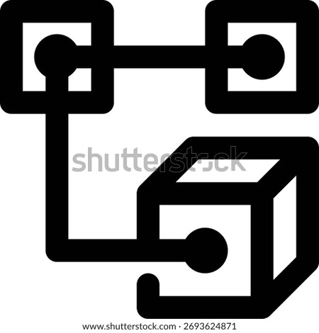 Genesis Block, Original Block, Blocks Outline Icon