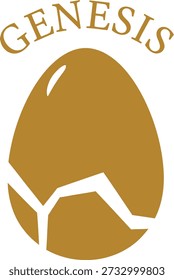 Genesis egg typography t-shirt design vector illustration for birth creation nature beginning life cycle and original concept projects on transparent background.