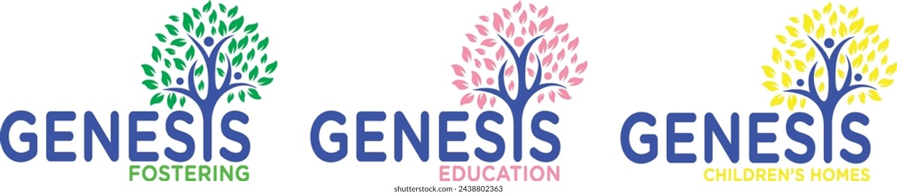 Genesis Fostering Logo, Leaf logo minimalist gradient style design
