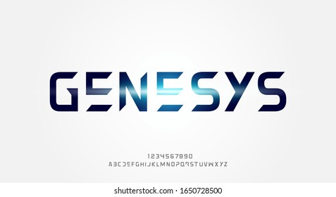 Genesys, an Abstract technology futuristic alphabet font. digital space typography vector illustration design