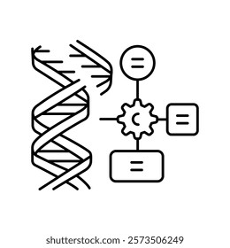 Genetic Algorithms black line icon. Vector isolated element. Editable stroke.