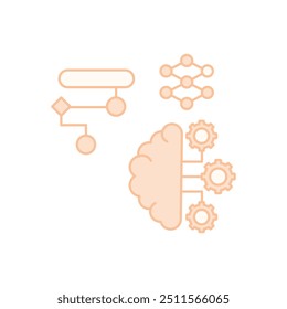 Algoritmos genéticos ícone vetorial pronto para usar ilustração vetorial