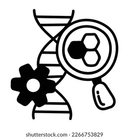 Genetic analysis and research, sketchy style icon vector 