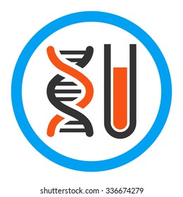 Genetic Analysis vector icon. Style is flat rounded symbol, bright colors, rounded angles, white background.