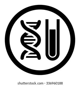 Genetic Analysis vector icon. Style is flat rounded symbol, black color, rounded angles, white background.
