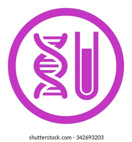 Genetic Analysis vector icon. Style is flat rounded symbol, violet color, rounded angles, white background.
