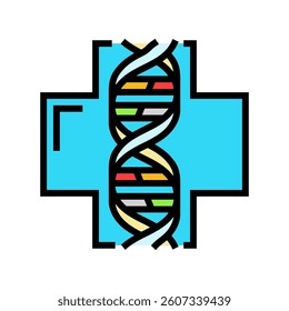 genetic based medicine color icon vector. genetic based medicine sign. isolated symbol illustration