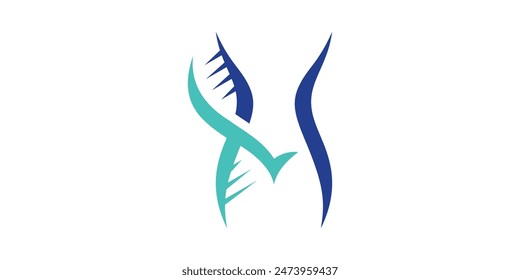genetic and body logo design, beauty, science, lab, logo design template, icon, symbol, vector, creative, idea.