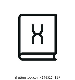 Genetic book isolated icon, genetic engineering textbook vector symbol with editable stroke