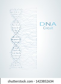 Genetic Circuit Concept, DNA, Medical Vector Background