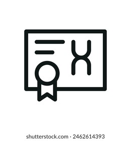 Genetic code certification isolated icon, dna certificate vector symbol with editable stroke