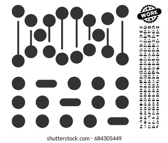 Genetic Code icon with black bonus work symbols. Genetic Code vector illustration style is a flat gray iconic symbol for web design, app user interfaces.