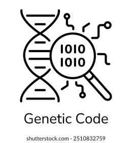 A genetic code icon in line style 