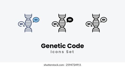 Genetic Code icons vector set stock illustration.