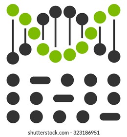 Genetic Code vector icon. Style is bicolor flat symbol, eco green and gray colors, rounded angles, white background.